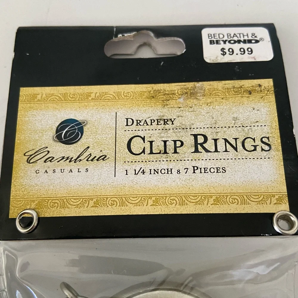 BED BATH & BEYOND CAMBRIA CAUSAL 3 PACKS CURTAINS RING CLIPS
